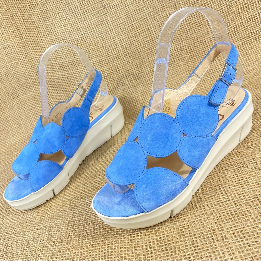 Wonders sandals Fly Wedge suede Ankle Strap  Size 5